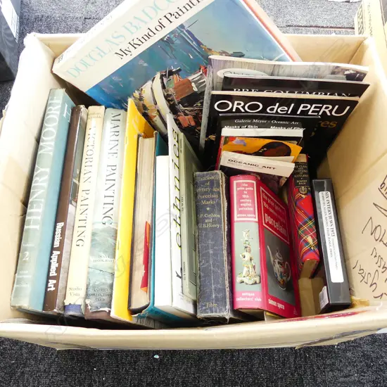 BOX ASST BOOKS, ANTIQUE & ART, INCL BABCOCK, HENRY MOORE
