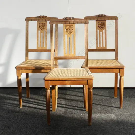 THREE OAK 1930S SIDE CHAIRS, WYCOMBE SEATS