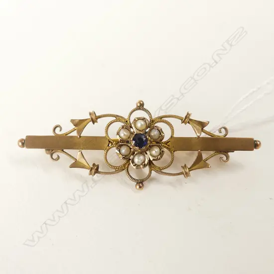 EDWARDIAN 9CT GOLD BAR BROOCH 2.92GM