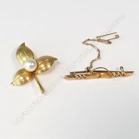 14CT GOLD BROOCH/9CT GOLD BROOCH