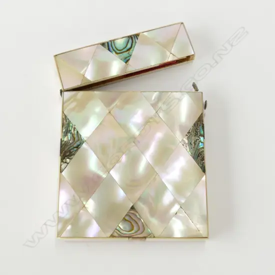 VICTORIAN MOTHER OF PEARL & ABALONE CARD CASE