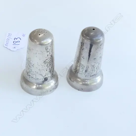 NZ S/S SALT & PEPPER SHAKERS MARKED JMF