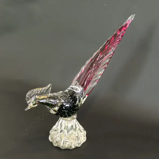 1950S MURANO COLOURED GLASS BIRD, H. 240MM
