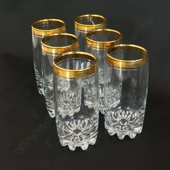 6 GOLD RIM GLASSES