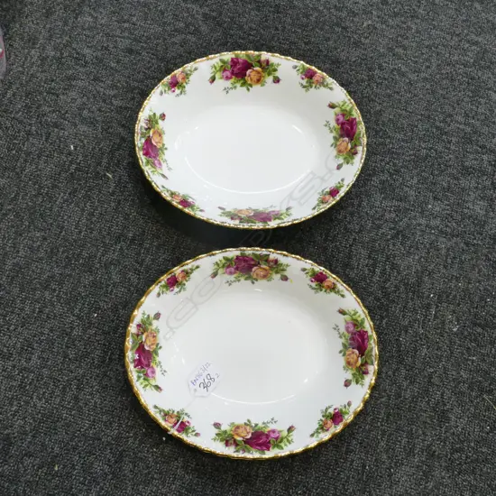 2 R/ALBERT OCR OVAL SERVING BOWLS 230 X 190MM