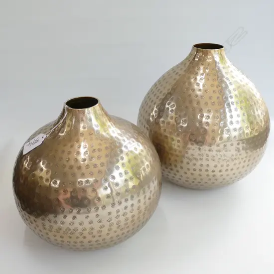 2 METAL VASE