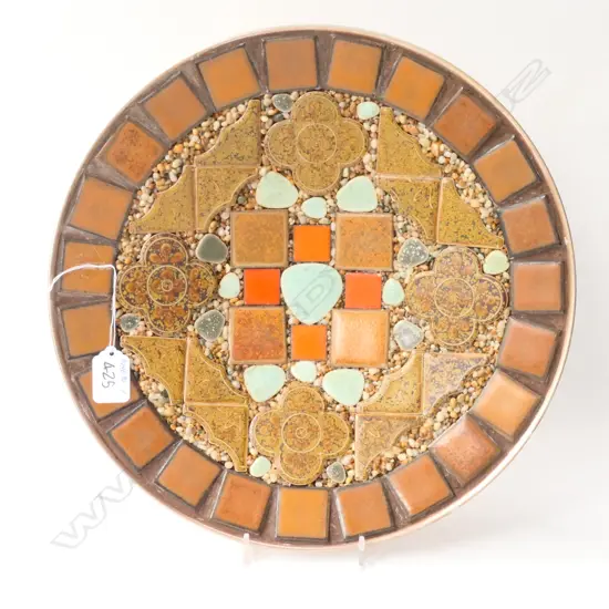 JOHN CRICHTON STYLE TILED PLATE COPPER BACK
