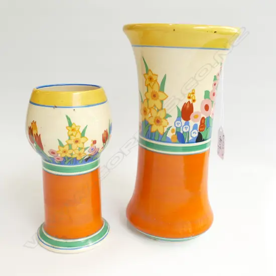 TWO HONEYGLAZE WILKINSON VASES. LARGEST H. 210MM