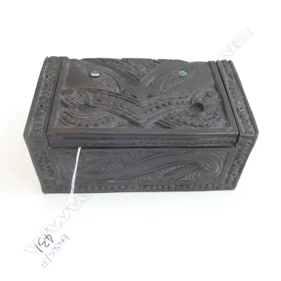 CARVED MAORI BOX 155MM L