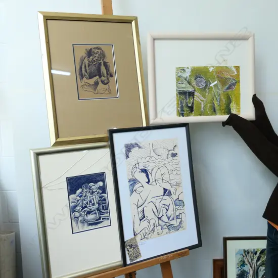 4 VARIOUS FRAMED WORKS BY MALCOLM HARRISON