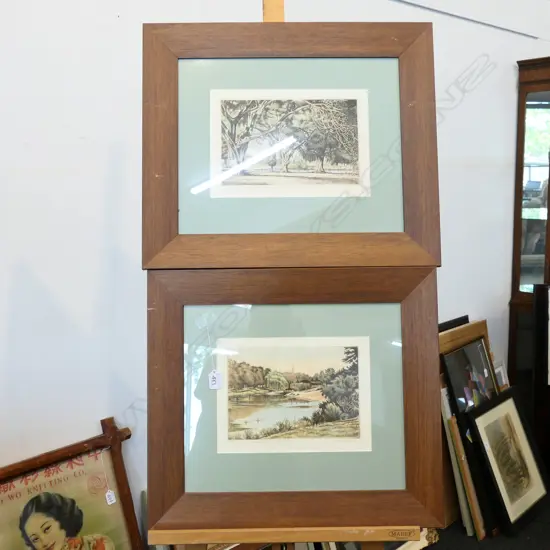2 FRAMED COLOUR ENGRAVINGS BY AUSTIN PLATT 490 X 560 MM