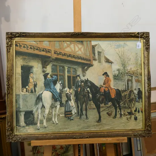 GUILD FRAMED REPRO PRINT OF A VILLAGE SCENE