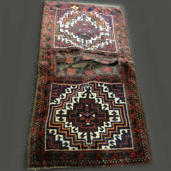 ANTIQUE AFGHANISTAN SISTAN BALUCH SADDLE BAG 1200MM L 585MM W