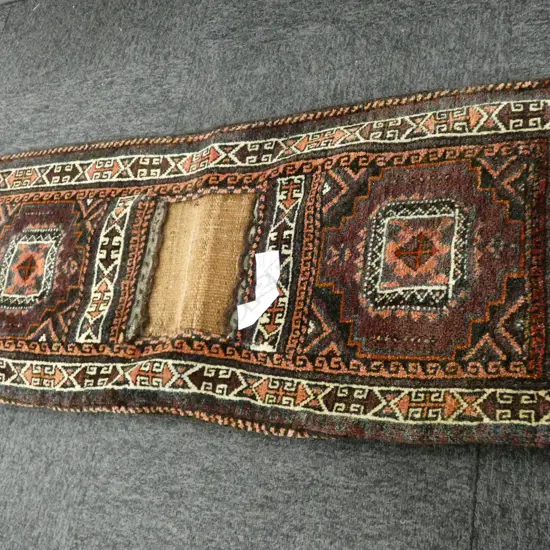SEMI-ANTIQUE AFGHAN BALUCH BAG KHORJIIN WITH OPEN SECTION ON TOP 430MM X 1050MM