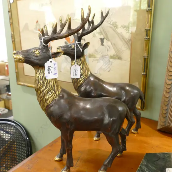 PR BRONZE STAGS 330MM H