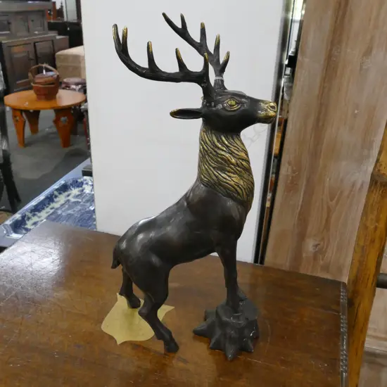 BRASS STAG ON STUMP 370MM H