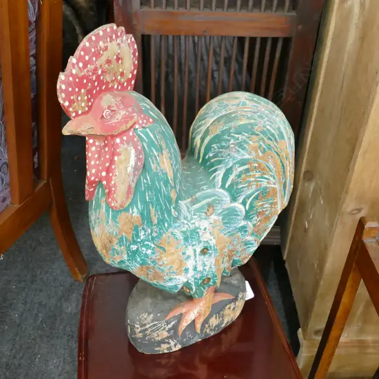WOODEN CARVED ROOSTER H500 MM