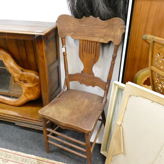 VICTORIAN PRESSED BACK CHAIR 1050MM H