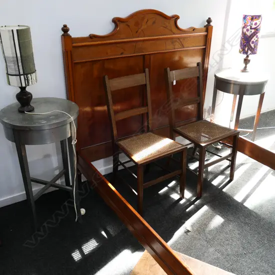 PR OF METAL SIDE TABLES 790MM H 450MM DIA