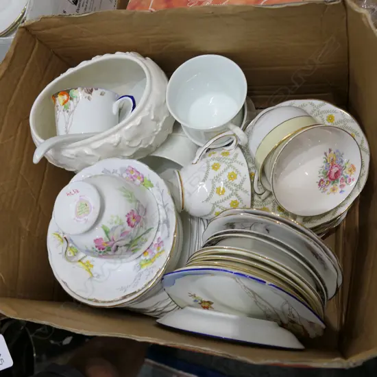BOX LOT ASST VINTAGE CHINA