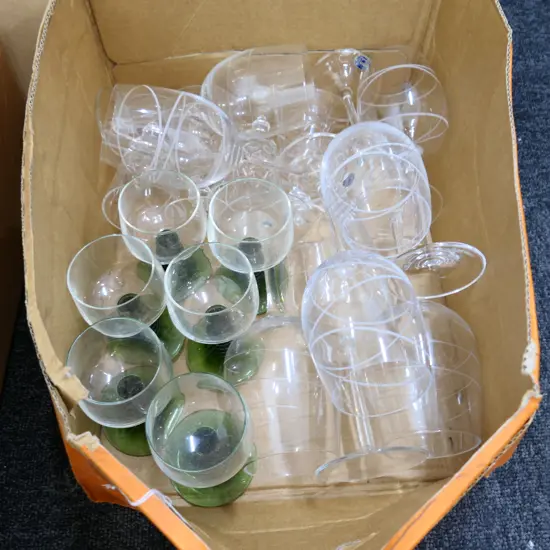 BOX LOT ASST. CRYSTAL GLASSES