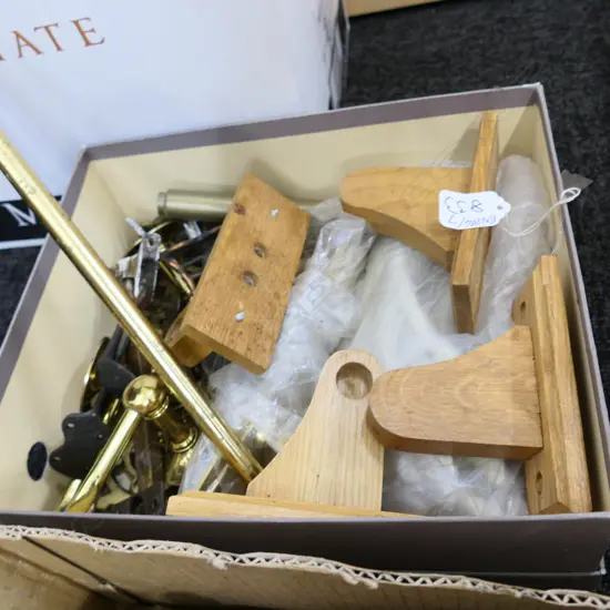 ASST BRASS HANDLES& BATHROOM ROD ETC.