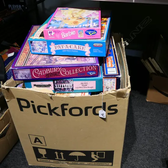 LOT ASST JIGSAW PUZZLES BARBIE ETC