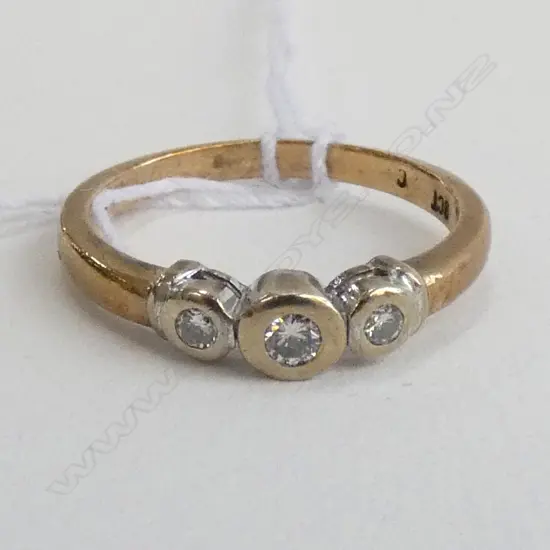 9CT & 3 DIAMOND RING RUB-OVER MOUNTS