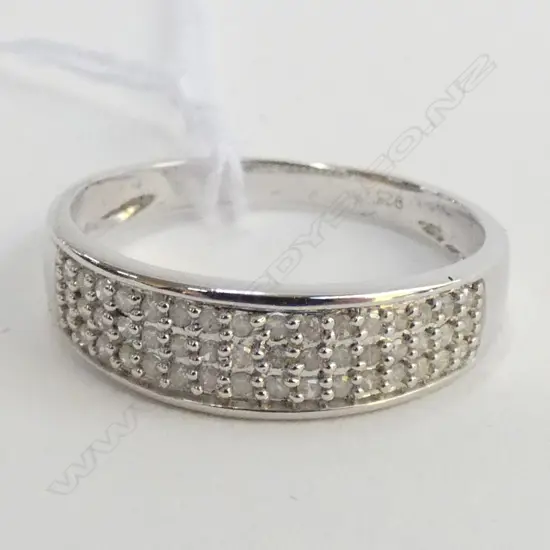 SILVER & 48 DIAMOND RING INS.VAL. $600