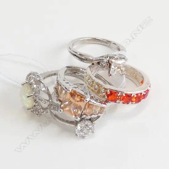 5 SILVER DRESS RINGS