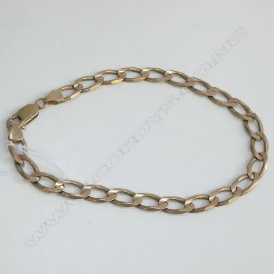 9CT YG GENTS GOLD BRACELET 21CM 9.6 GMS