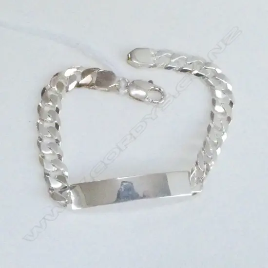 SILVER CURB LINK ID BRACELET 23GMS