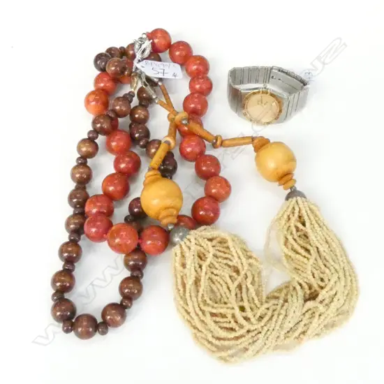 3 NECKLACES & OMEGA WATCH AF