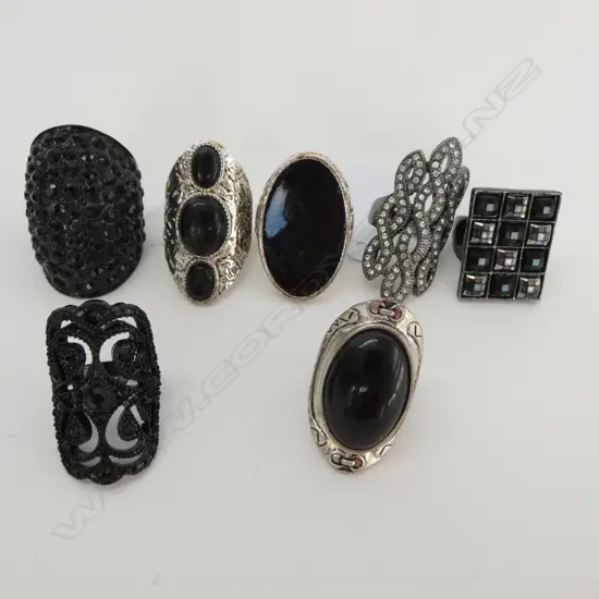 7 LARGE DRESS RINGS