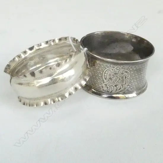 2 SILVER SERVIETTE RINGS