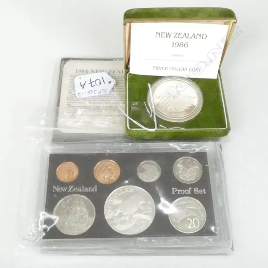 NZ SILVER DOLLAR AND 1984 NZ COIN ISSUE 