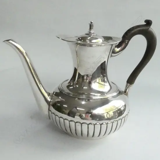 HEAVY SILVER COFFEE POT BIRMINGHAM 1906 763gm