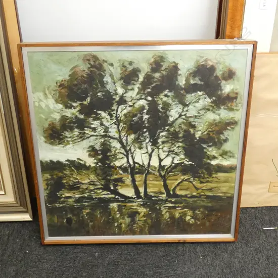 A. FOX 'WINDY AFTERNOON' OIL ON CANVAS 630MM SQ