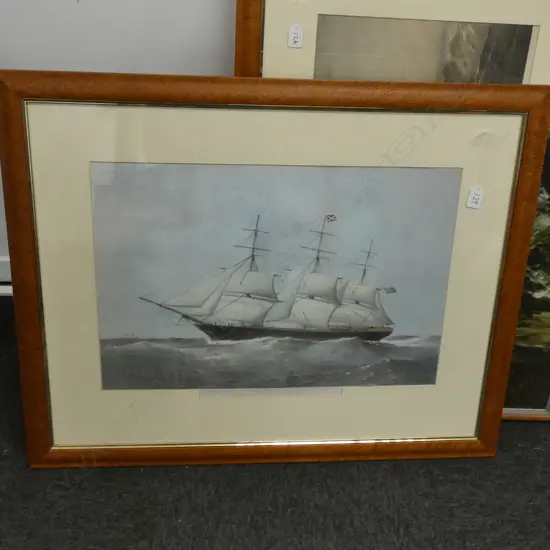 VINTAGE SAILING SHIP PRINT 870 X 690MM