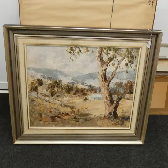 J. COLIN ANGUS 'LATE SUMMER' OIL ON BOARD 795 X 695MM