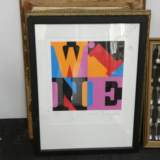 DICK FRIZZELL LTD ETD PRINT I LOVE WINE 111/150 870 X 690 MM