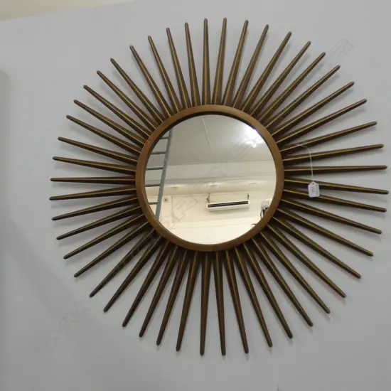 METAL FRAMED SUNBURST MIRROR H 870 MM
