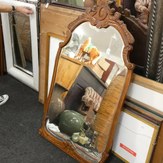 WOODEN CARVED MIRROR H 1110 MM