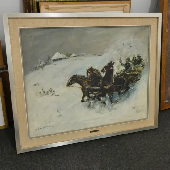 A KIVATKOWSKI OIL ON CANVAS SNOWS-CAPE 1070 X 870 MM