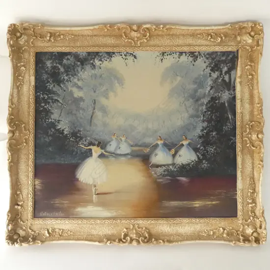 ARTHUR FIDLER OIL ON CANVAS BALLERINAS 500 X 600 MM FRAME AF
