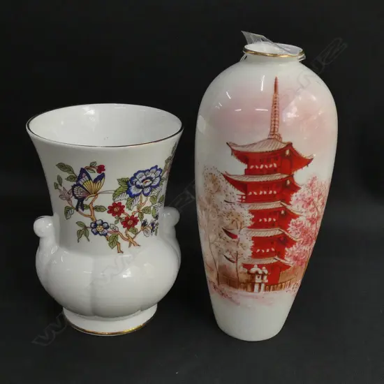 IRISH TARA PORCELAIN VASE + NORITAKE VASE H 170 MM