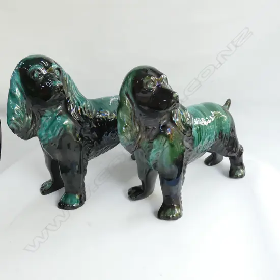 PR OF BLUE MOUNTAIN POTTERY SPANIELS H 300 MM