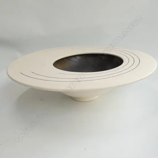 '81 SIGNED STUDIO CERAMIC BOWL 370MM DIA