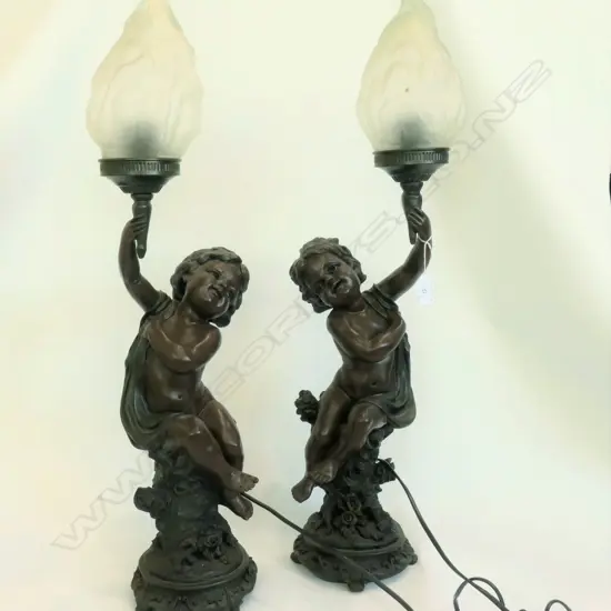 2X CHERUB SIDE LAMPS