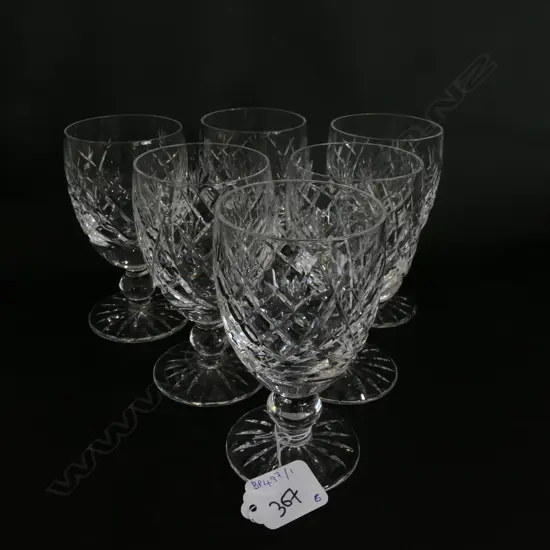 SIX WATERFORD DONEGAL RED WINE GLASSES, H. 120MM
